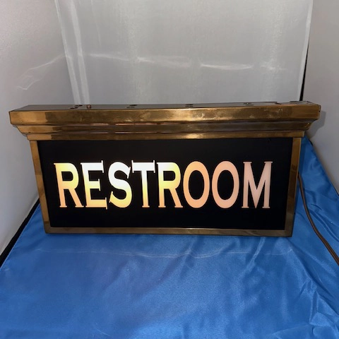 Brass Restroom Sign 1920's