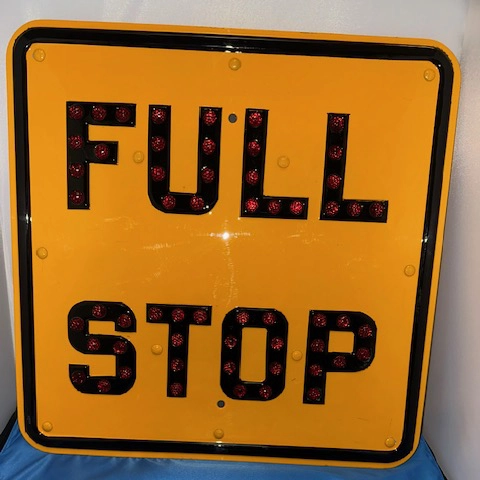 Full Stop Reflector Sign 1930's