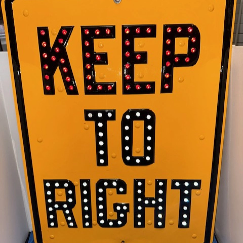 Keep To Right Reflector Sign 1930's